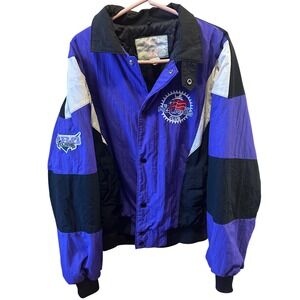 Vintage 1997 Polaris LE Club Snowmobile Jacket Purple Black Colorblock Mens L